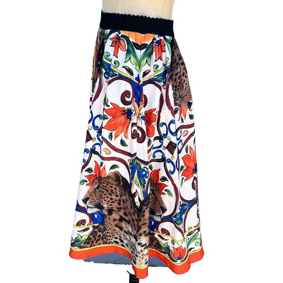 Beulah Style Leopard Floral Skirt Size Small Midi - Picture 4 of 9